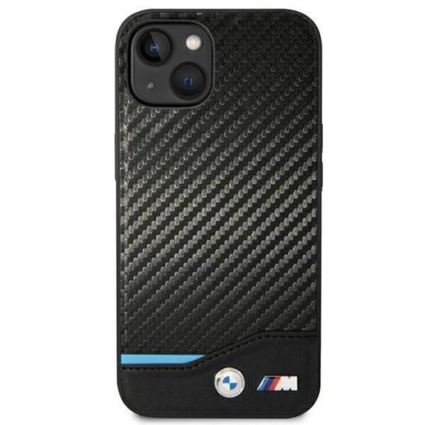 BMW iPhone 14 Plus Cover Læder Carbon - Sort