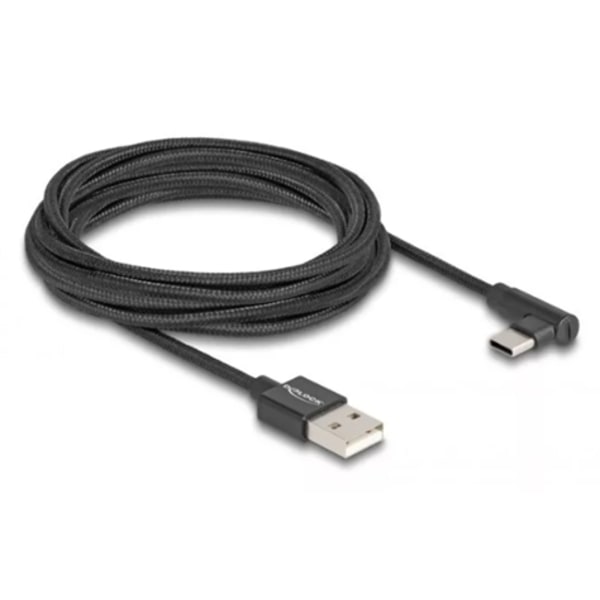 Delock USB-A 2.0 til USB-C Kabel 3m - Sort