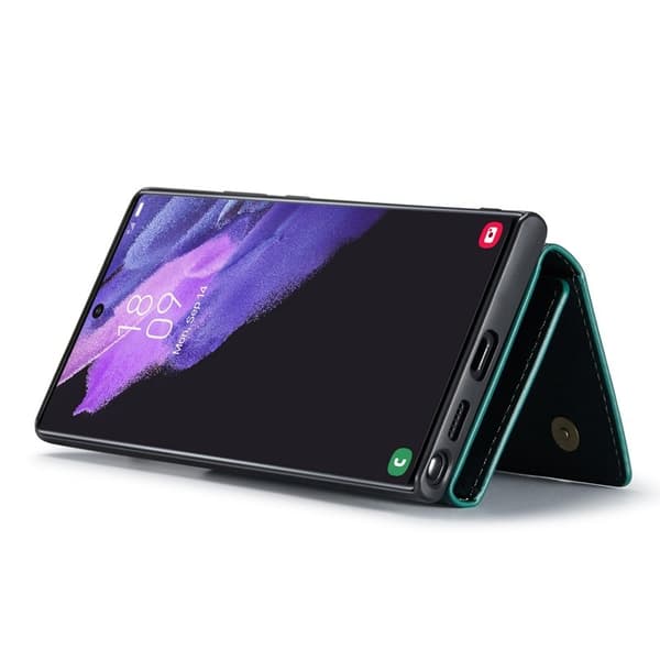 DG.MING M1 Konstläder Plånboksfodral för Samsung Galaxy S23 Ultra - Grön