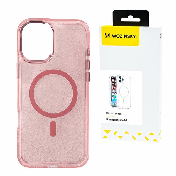 Wozinsky Telefontaske til Galaxy S25 Plus Magsafe Glitter - Lyserød Rosa