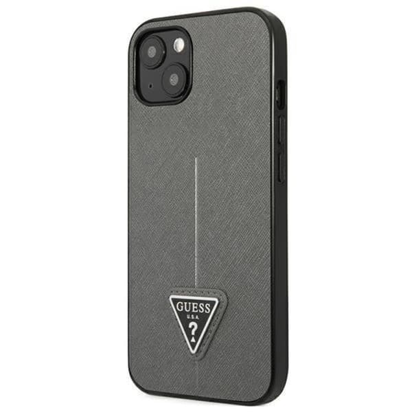 Guess iPhone 13 Mini Skal Saffiano Triangle Logo - Silver Silver