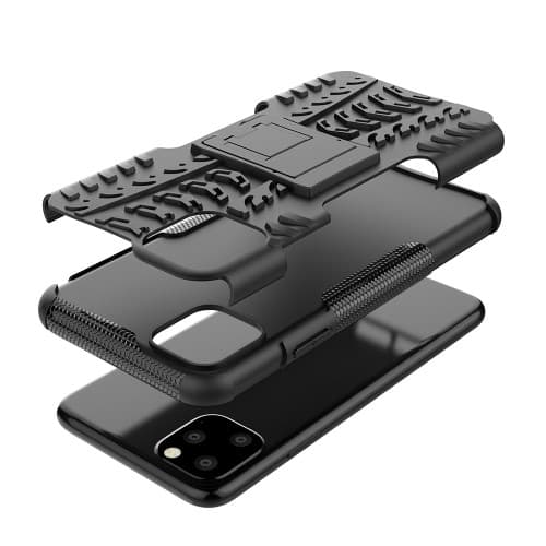 Tyre Kick-Stand -kuori iPhone 11 Pro Maxille - Musta Black