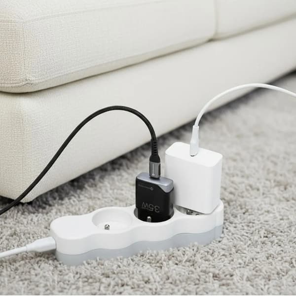 Forcell Hurtigoplader USB C 35W GaN III PD 3A F-Energi - Sort Svart