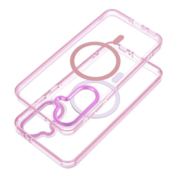 Mobilskal För Galaxy S26 Ultra MagSafe Frame Clear Hybrid - Puderrosa Rosa