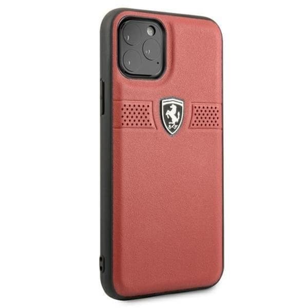 Ferrari iPhone 11 Pro -kuori Off Track Nahka - Punainen Röd