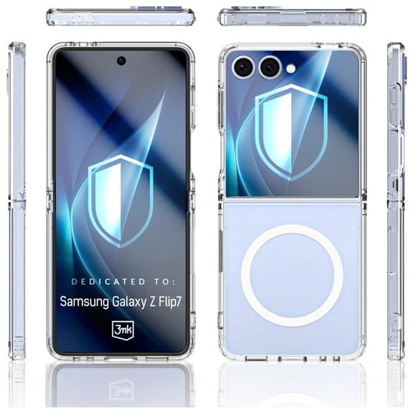 3MK Mobilskal till Galaxy Z Flip 7 MagSafe Armor - Transparent Vit