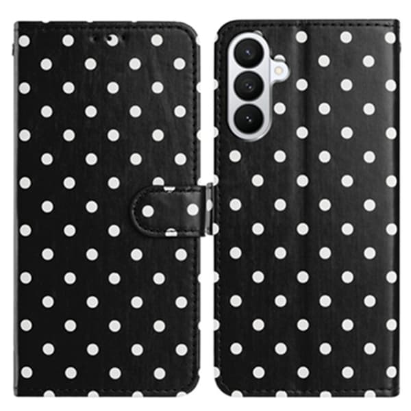 Samsung Galaxy S26 Pro Plånboksfodral Konstläder Polka Dot - Svart