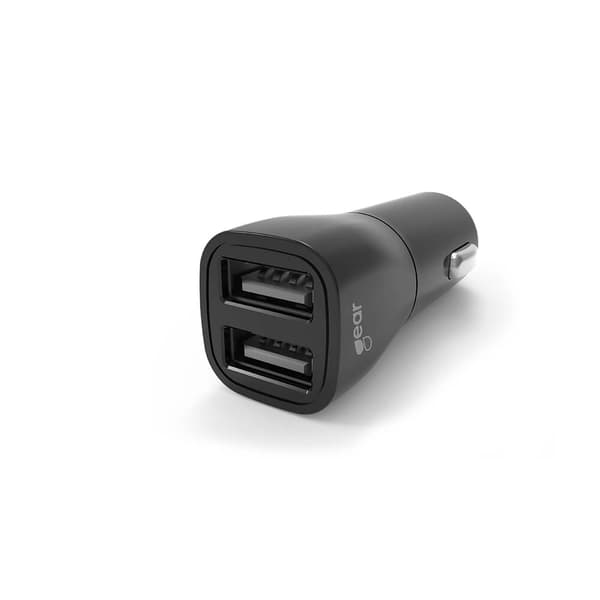 GEAR - Laturi 12/24V 2xUSB-A 3,4A Musta Black
