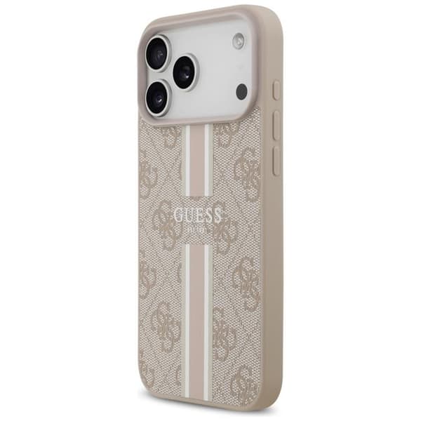Guess telefontaske til iPhone 17 Pro Max MagSafe 4G trykte striber - lyserød Rosa