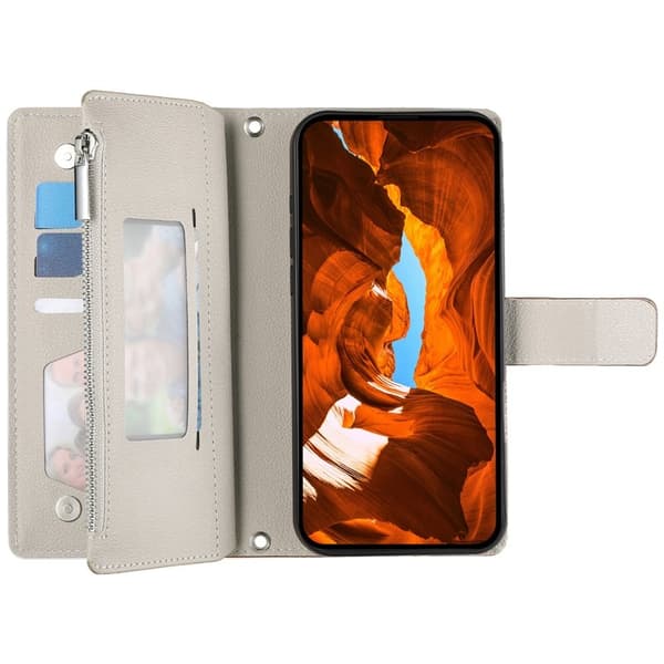 Samsung Galaxy S26 Edge Plånboksfodral Dragkedja Konstläder Flip - Röd