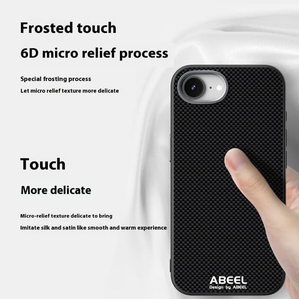 ABEEL Mobilskal till iPhone 16e Magnetiskt Tryckt TPU Läder - Svart
