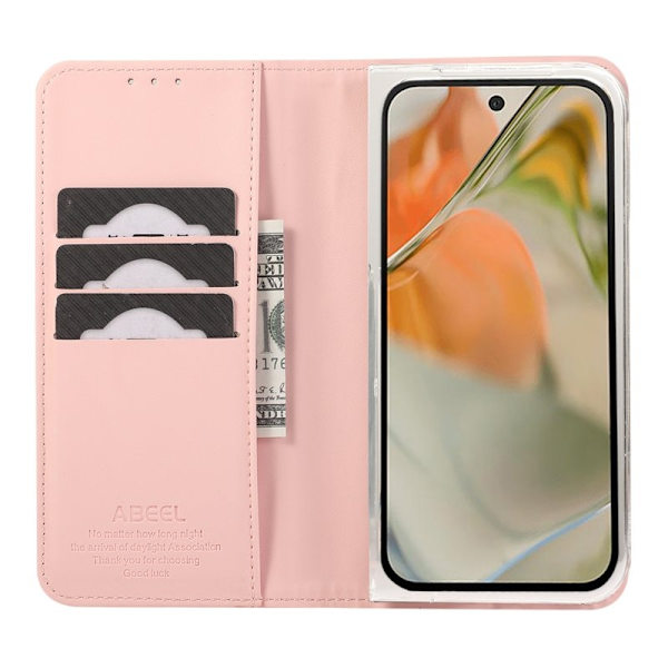 ABEEL Google Pixel 9 Pro Fold 5G Plånboksfodral RFID-Skydd Konstläder Rosa