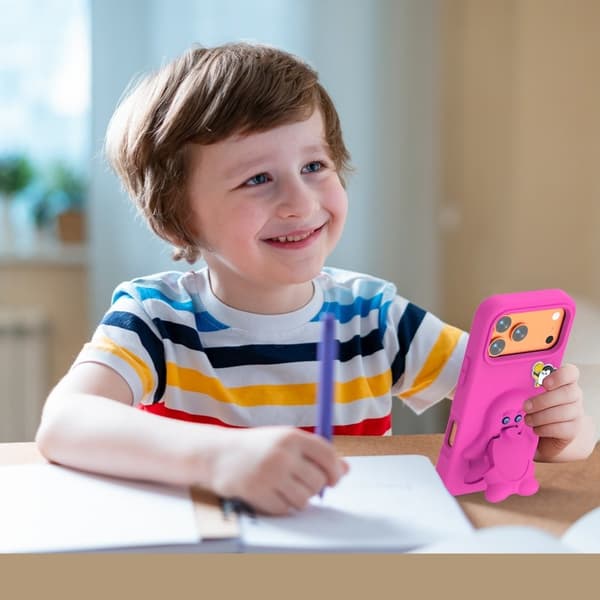 Penguin Mobilskal till iPhone 17 Pro Kickstand Stöttålig EVA - Rosa