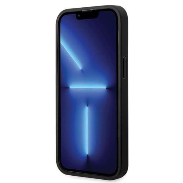 BMW iPhone 14 Pro Mobilskal Læder Diamond Pattern - Sort Black