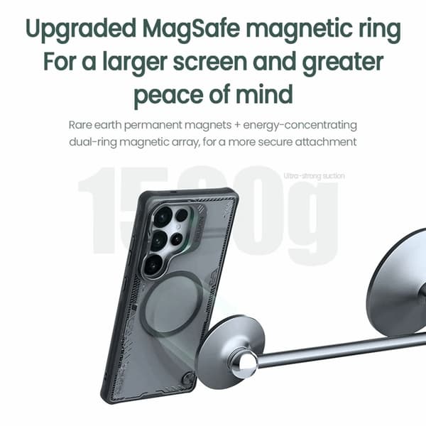 Nillkin Mobilskal till Galaxy S25 Ultra Magsafe Iceblade Prop - Grön/Clear Grön