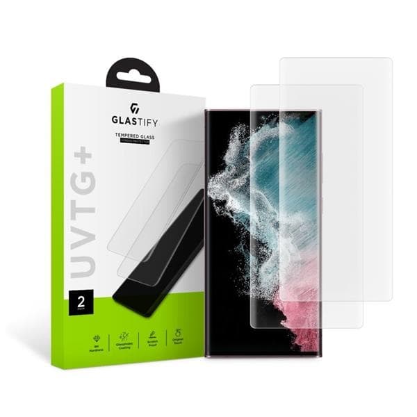 Glastify UVTG Plus Hærdet Glas Skærmbeskyttelse 2-Pack Galaxy S22 Ultra Transparent