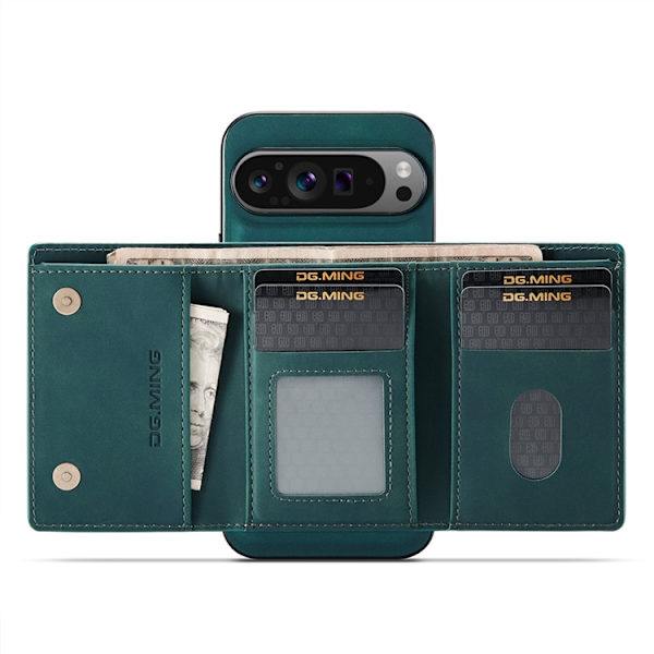 DG.MING Google Pixel 10 Pro XL Plånboksfodral Detatchable M1 Grön