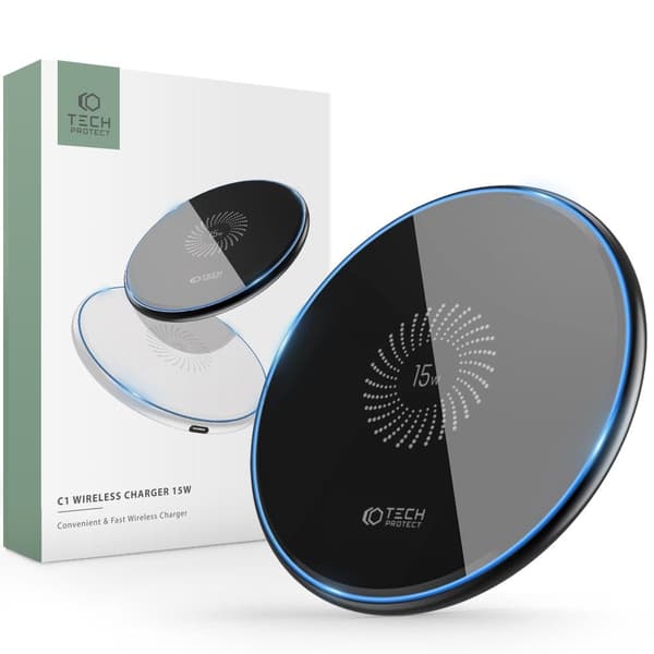 Trådløs oplader QI15W-C1 15W - Sort Svart