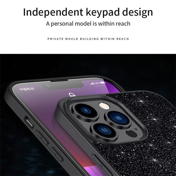 SULADA Mobilskal till iPhone 15 Pro Max Glitter Sequins - Lila Lila