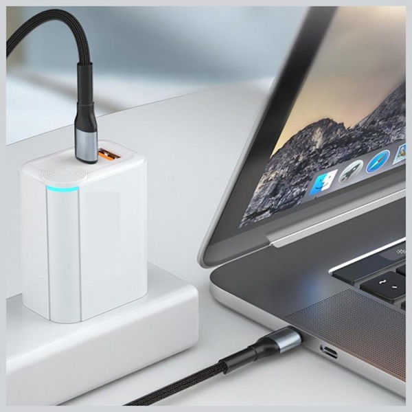 3MK USB-C til USB-C 240W Kabel 48V/5A 2m N-SERIE Hyper - Sort Svart