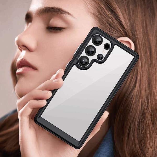 Telefontaske til Galaxy S25 Ultra Outer Space med Ramme - Sort Svart