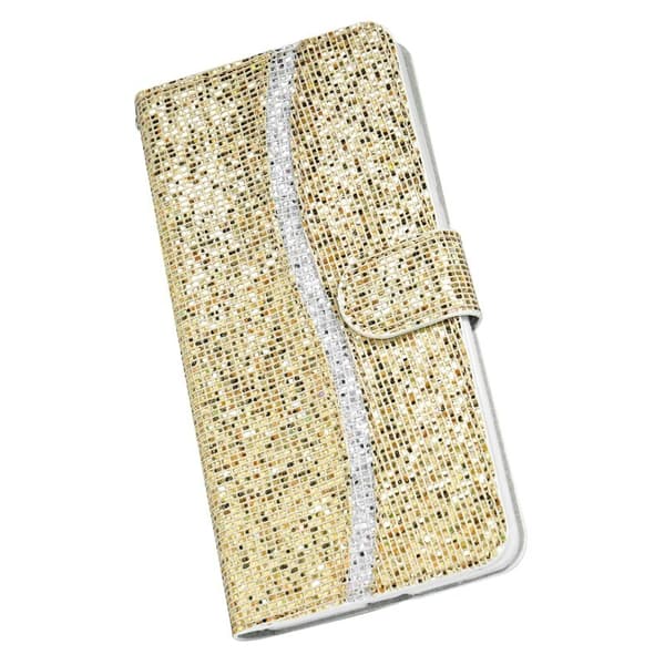 Samsung Galaxy A55 5G Plånboksfodral Glitter Konstläder - Guld