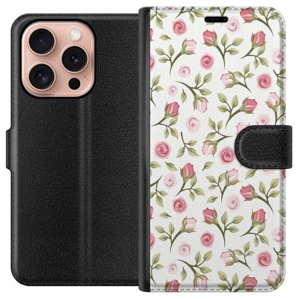 Pung Taske til Apple iPhone 16 Pro med Blomster