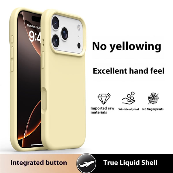 Mobilskal till iPhone 17 Pro Silikon Microfiber Lining - Gul Gul