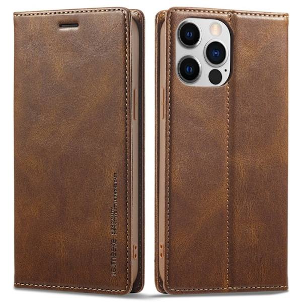 LC.IMEEKE iPhone 13 Pro Plånboksfodral Flip Konstläder - Brun