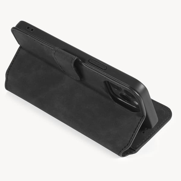 DG.MING Retro Läder Plånboksfodral iPhone 12 Pro Max - Svart Black