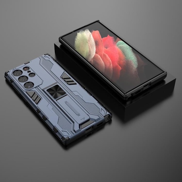 Shockproof Kickstand Skal Galaxy S22 - Blå Blå