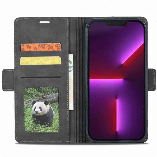 FORWENW F3-Series iPhone 14 Plånboksfodral Konstläder - Svart