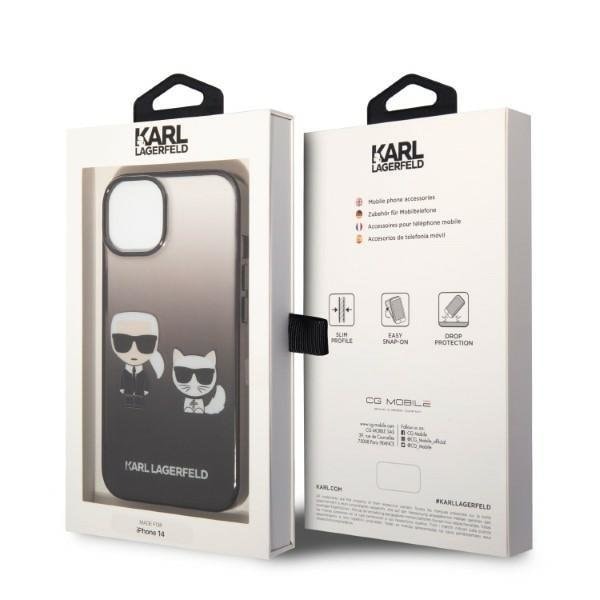Karl Lagerfeld iPhone 14 Plus Skal Gradient Ikonik Karl & Choupette - Svart Svart