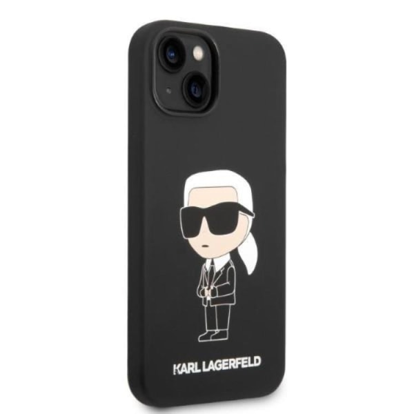 Karl Lagerfeld iPhone 14 Plus Skal Silicone Ikonik - Musta