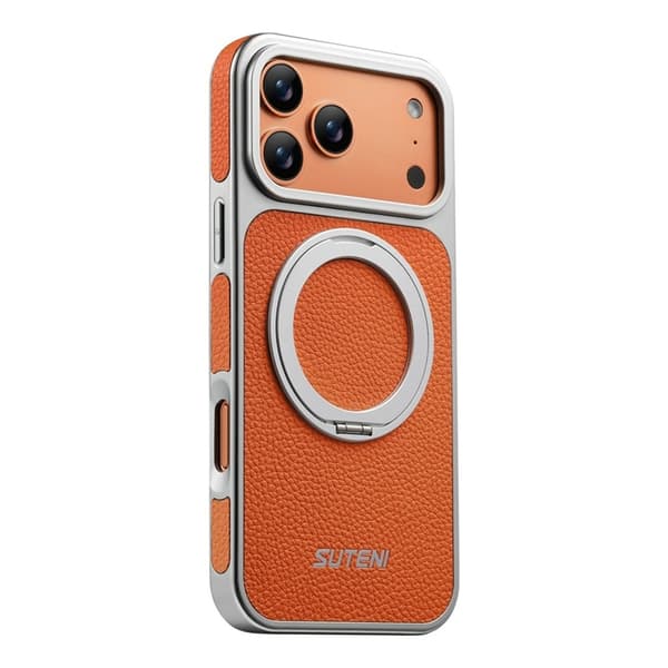SUTENI Mobilskal till iPhone 17 Pro MagSafe Kickstand Electroplating G6 Orange