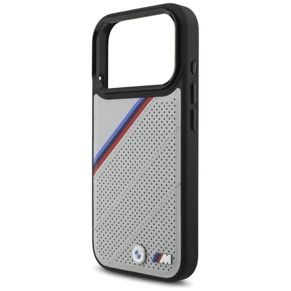 BMW Mobilskal till iPhone 17 Pro MagSafe M Tricolor Metal Logo - Grå Grå