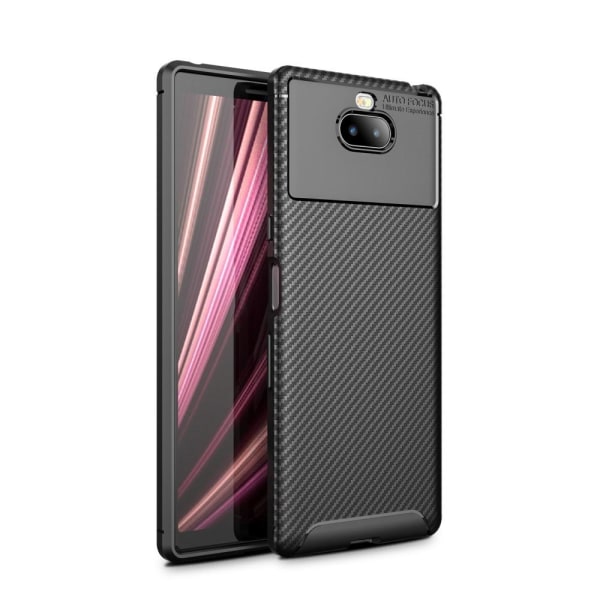 Full Carbon Mobilcover til Sony Xperia 10 Plus - Sort Black