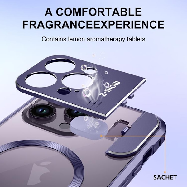 iPhone 15 Mobilskal Magsafe Aroma Kickstand - Lila