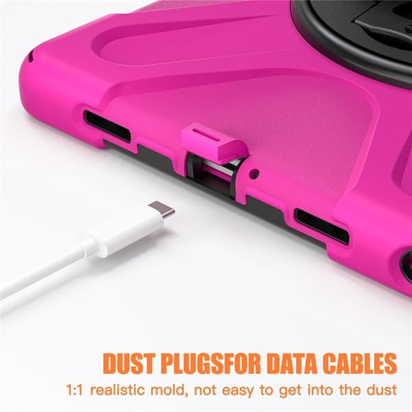Mobilskal till Galaxy Tab A9 Plus Silikon Rotary Kickstand Rosa