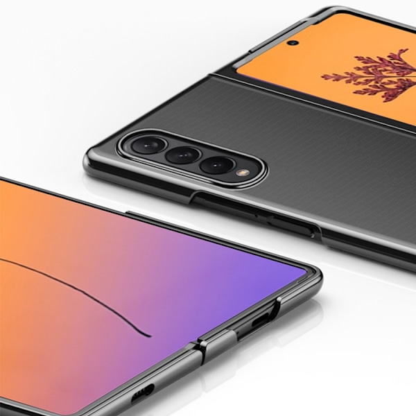 Galaxy Z Fold 4 Skal Plating Metallic Frame - Svart Svart