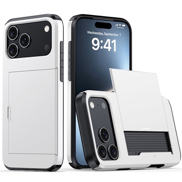 Mobilskal till iPhone 17 Pro Max korthållare - Vit Vit