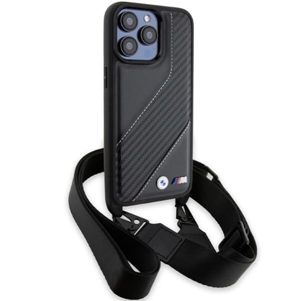 BMW iPhone 15 Pro Halsremsskal M Edition Carbon Stripe Black
