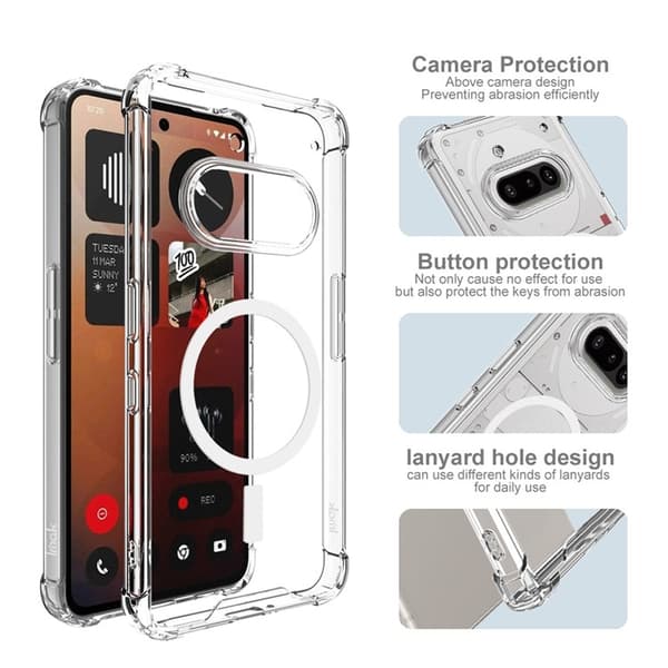 Imak Mobilskal till Nothing Phone (3a) MagSafe Shockproof - Clear Transparent