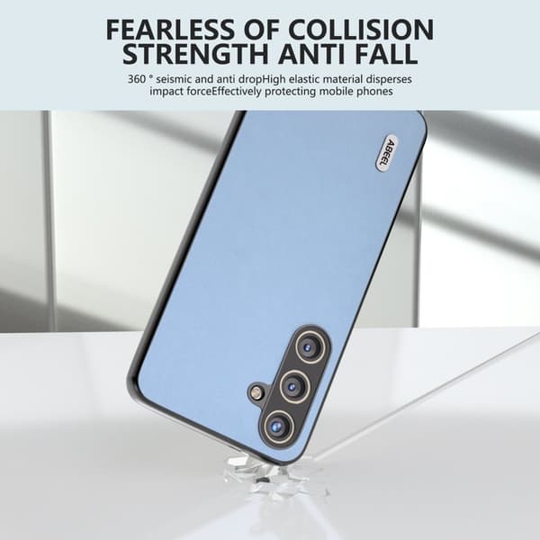 ABEEL Mobilskal till Samsung Galaxy S24+ PU Läder + PC + TPU Blå