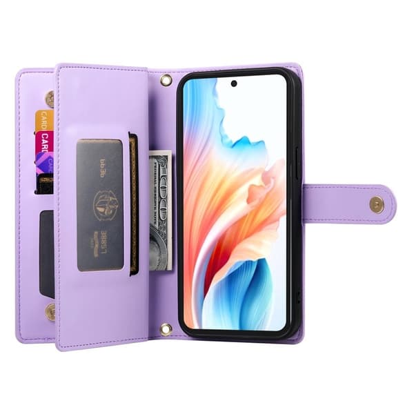 Samsung Galaxy S26 Edge Plånboksfodral Med Dragkedja Konstläder - Lila