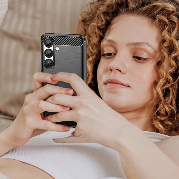 Telefontaske til Xiaomi Poco X7 Pro Carbon Silicone - Sort Svart