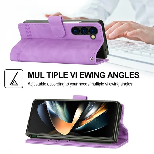 DIERFENG DF-03 Samsung Galaxy Z Fold6 Plånboksfodral Konstläder - Lila