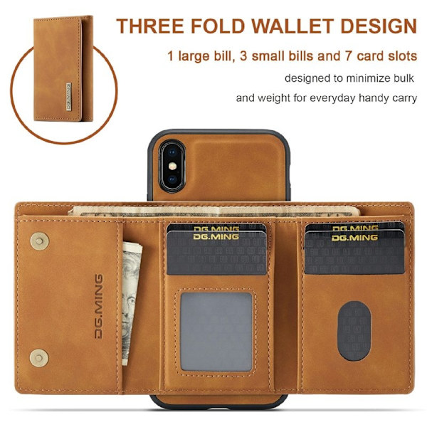 DG.MING M1 Mobilskal för iPhone XS Max 6.5 tum - Brun