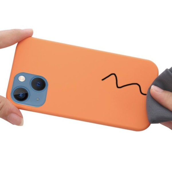 Nestemäinen silikoni MagSafe magneettikotelo iPhone 12 Pro Max - oranssi