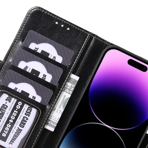 ABEEL iPhone 15 Plus -lompakkokotelo - musta